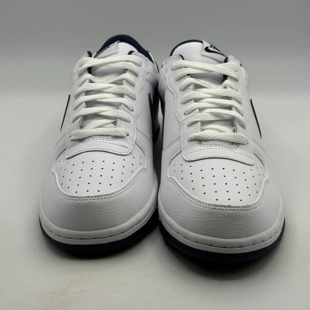 Nike Big Nike Low Shoes Mens Size 13 White Midnight Navy Basketball 355152-140